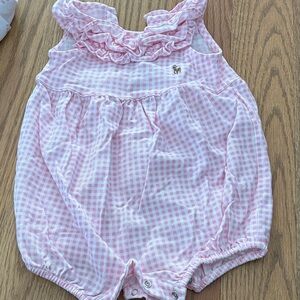 Pink Gingham Baby Romper